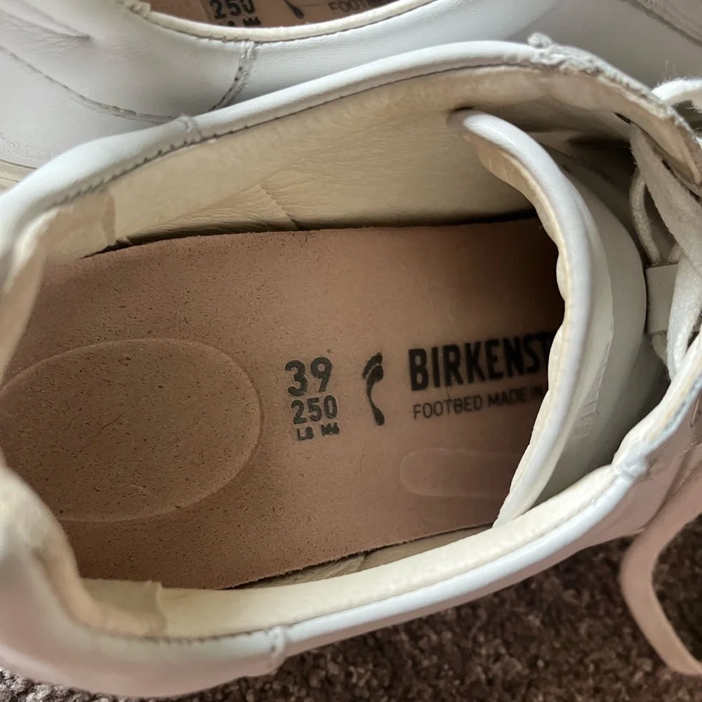 Birkenstock White leather lace up sneakers size 39/8.5 - Picture 4 of 4